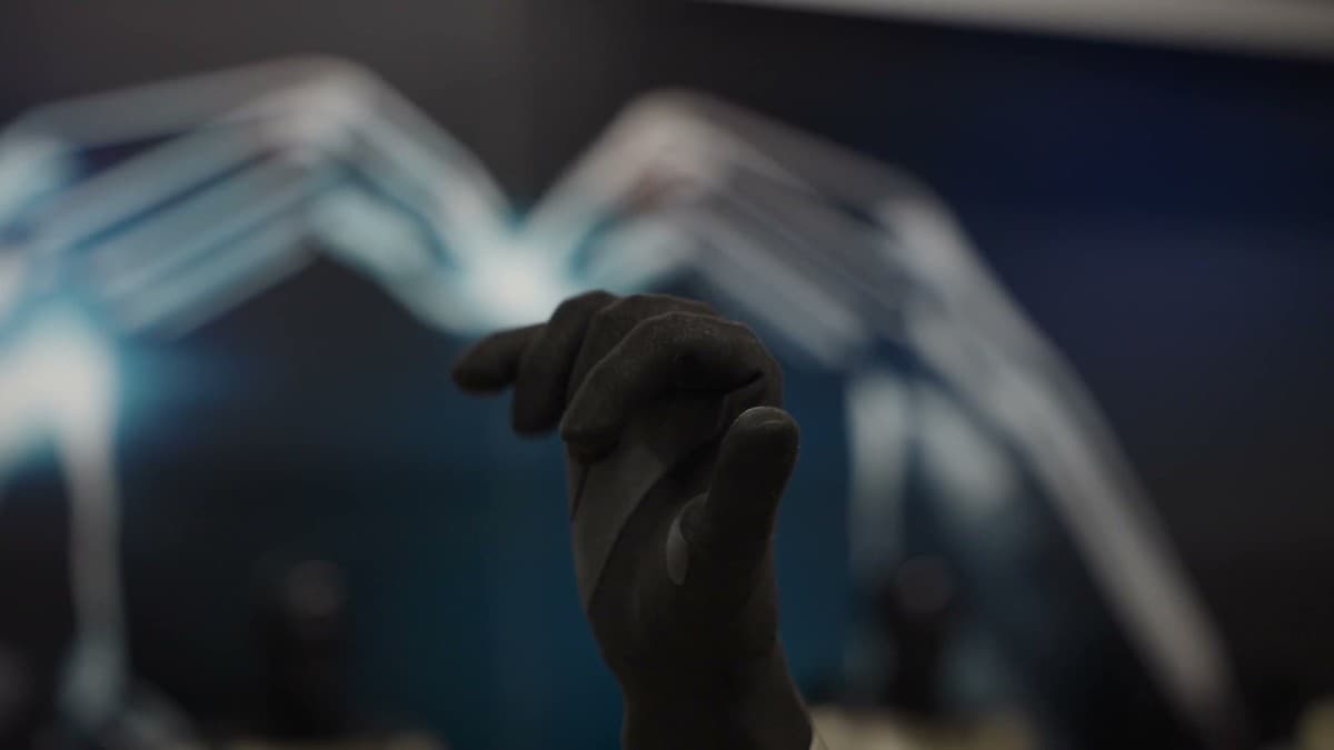 The Optimus robot hand, as shown in Jeff Brown's presentation